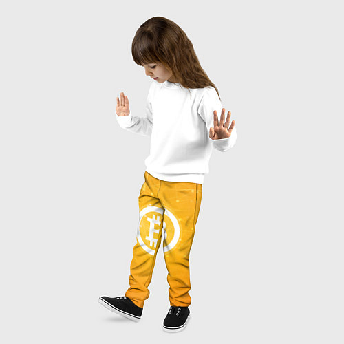Детские брюки Bitcoin Orange / 3D-принт – фото 3