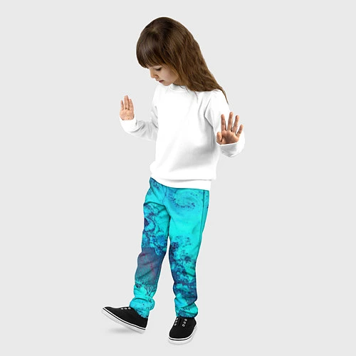 Детские брюки Лазурные текстуры / 3D-принт – фото 3