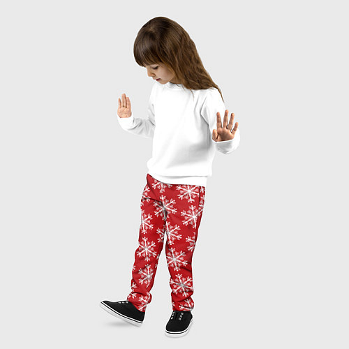 Детские брюки Новогодние Снежинки / 3D-принт – фото 3