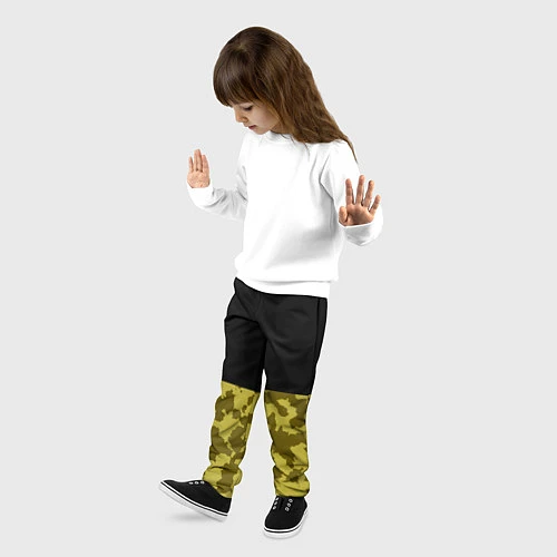 Детские брюки Камуфляж: черный/болотный / 3D-принт – фото 3