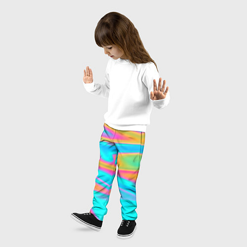 Детские брюки Разводы радужные / 3D-принт – фото 3