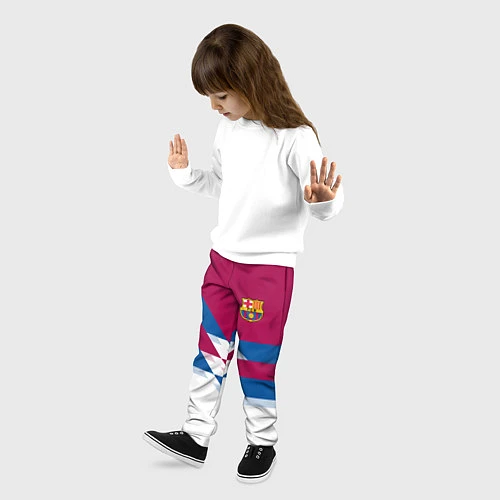 Детские брюки Barcelona FC: White style / 3D-принт – фото 3