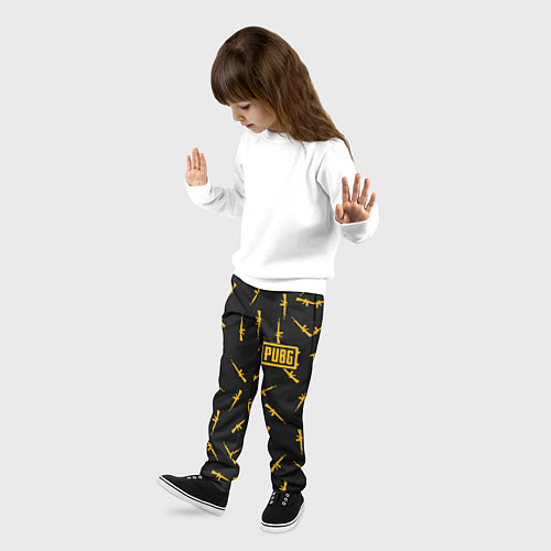 Детские брюки PUBG: Black Weapon / 3D-принт – фото 3