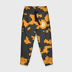 Брюки детские Bitcoin: Orange Camo, цвет: 3D-принт