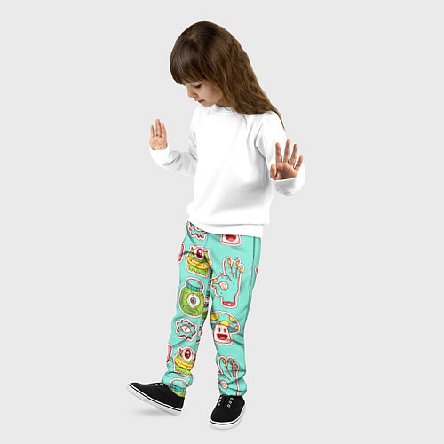 Детские брюки Яркие монстрики / 3D-принт – фото 3