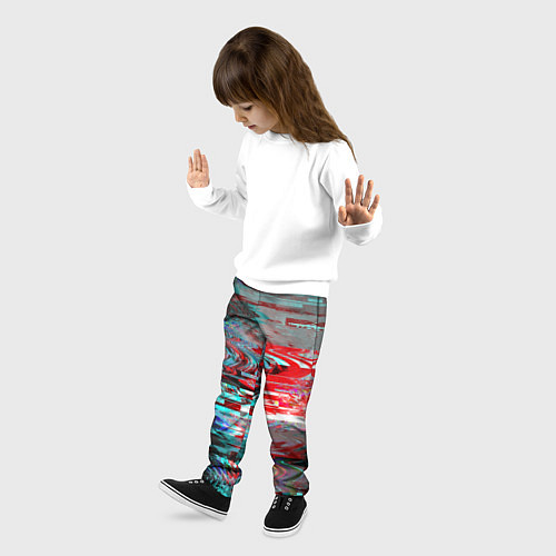 Детские брюки Glitch effect / 3D-принт – фото 3