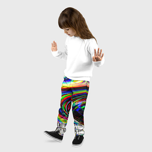 Детские брюки Оптический глитч / 3D-принт – фото 3
