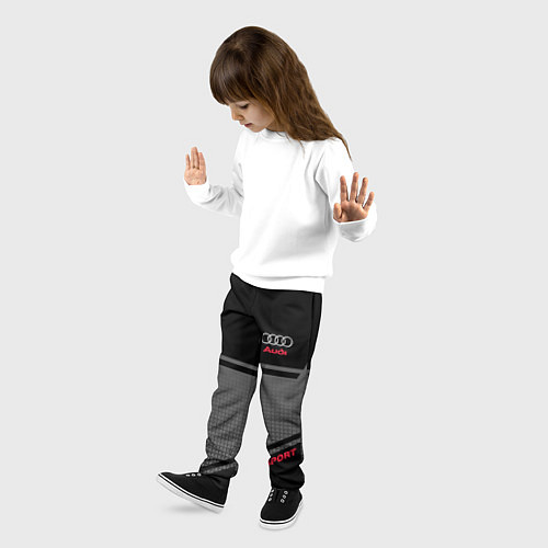 Детские брюки Audi: Crey & Black / 3D-принт – фото 3