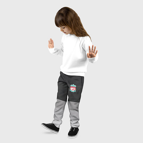 Детские брюки ФК Ливерпуль: Серый стиль / 3D-принт – фото 3