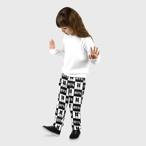 Детские брюки BTS B&W / 3D-принт – фото 3