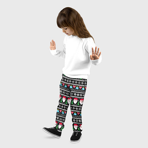 Детские брюки Узор с Сантой / 3D-принт – фото 3