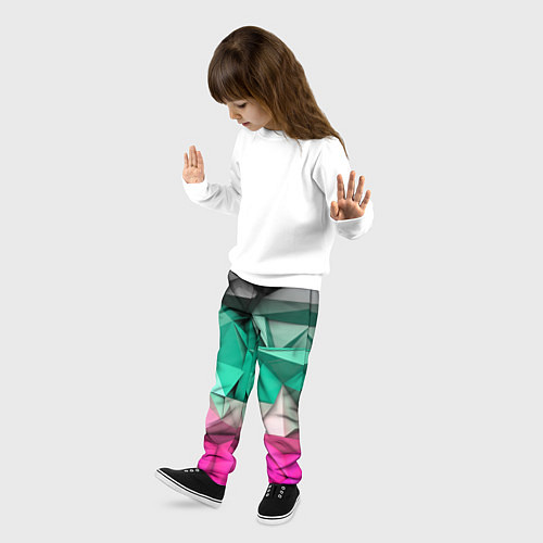 Детские брюки Неоновые грани / 3D-принт – фото 3