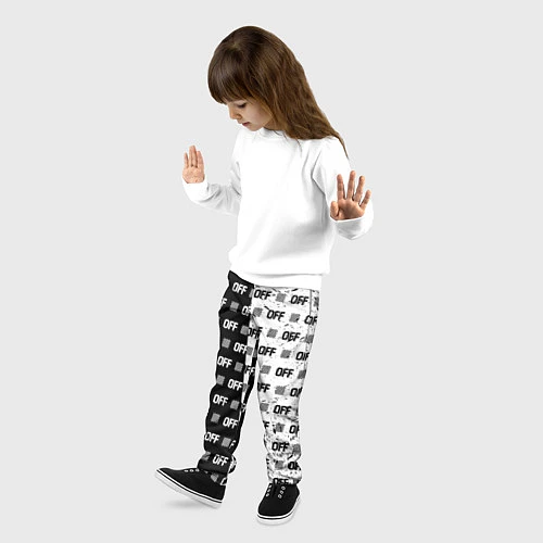 Детские брюки Off-White: Black & White / 3D-принт – фото 3