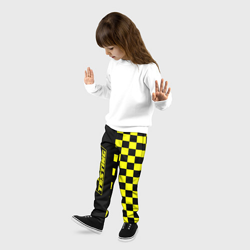 Детские брюки Testing ASAP Rocky: Yellow Grid / 3D-принт – фото 3