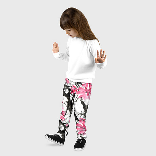 Детские брюки Цветущая сакура / 3D-принт – фото 3
