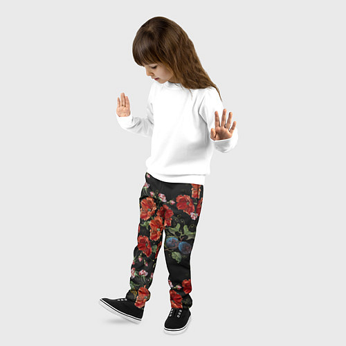 Детские брюки Цветущие маки / 3D-принт – фото 3