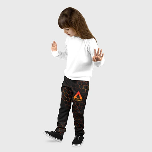 Детские брюки Apex Legends: Orange Carbon / 3D-принт – фото 3