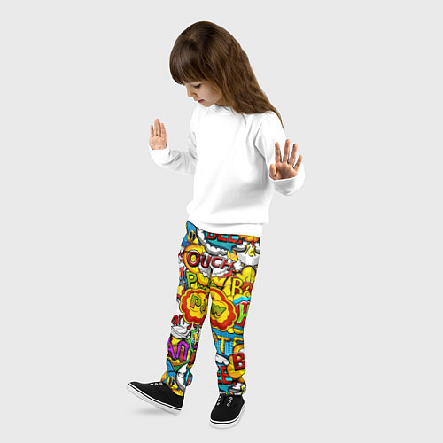 Детские брюки Звуки комиксов / 3D-принт – фото 3