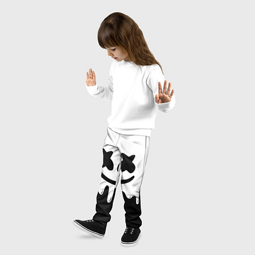 Детские брюки MELLO BLACK x WHITE / 3D-принт – фото 3