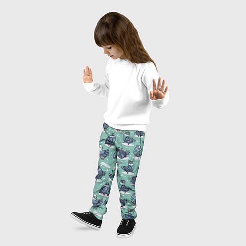 Детские брюки Голуби и червяки / 3D-принт – фото 3