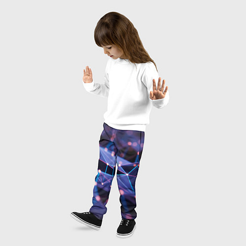Детские брюки Абстрактные линии и свечение / 3D-принт – фото 3