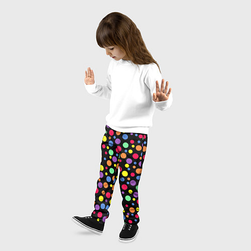 Детские брюки Конфетти паттерн на черном / 3D-принт – фото 3