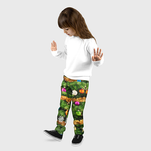 Детские брюки Живая новогодняя ёлка / 3D-принт – фото 3