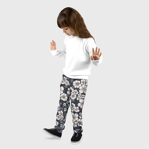 Детские брюки Цветочный букет / 3D-принт – фото 3