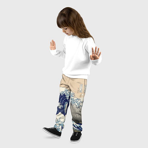 Детские брюки Kanagawa Wave Art / 3D-принт – фото 3
