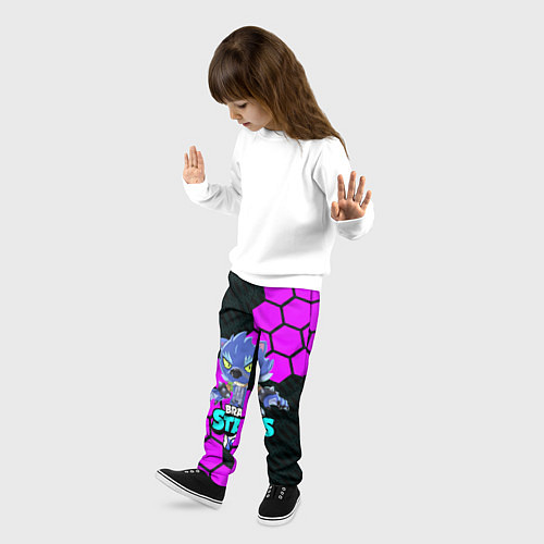 Детские брюки BRAWL STARS ОБОРОТЕНЬ LEON / 3D-принт – фото 3