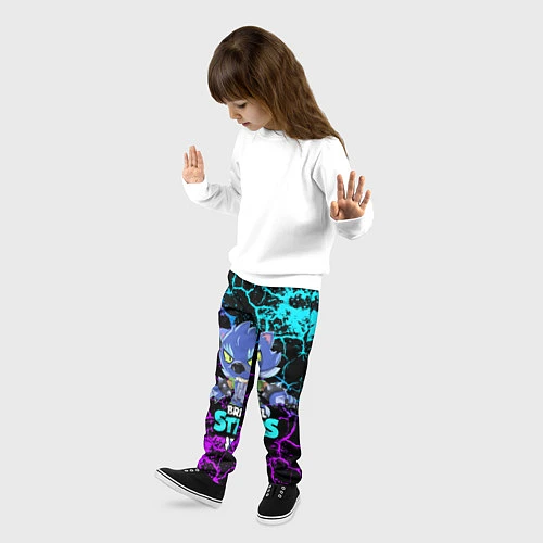 Детские брюки BRAWL STARS LEON ОБОРОТЕНЬ / 3D-принт – фото 3