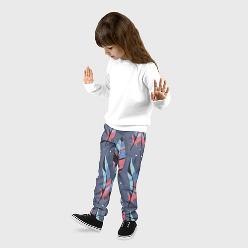 Детские брюки Арт с перьями / 3D-принт – фото 3