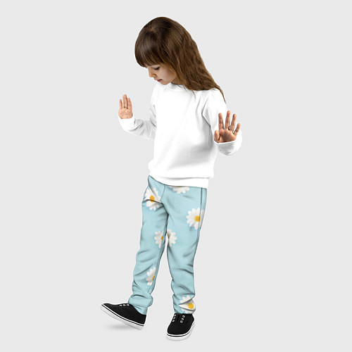 Детские брюки Узор с ромашками / 3D-принт – фото 3