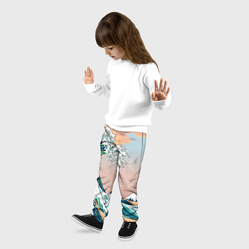 Детские брюки Большая волна в канагаве / 3D-принт – фото 3