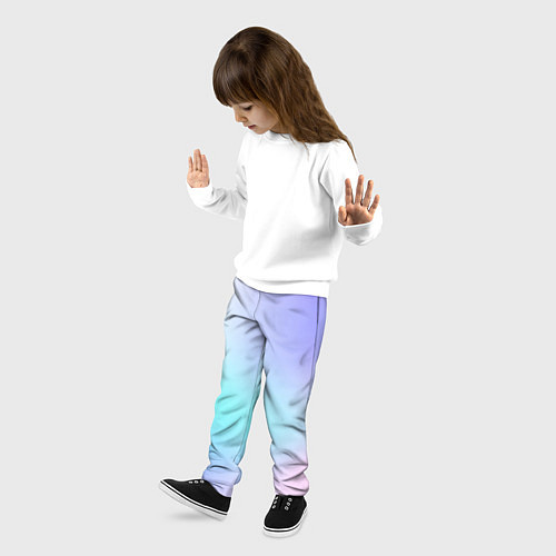 Детские брюки Небесно голубой градиентный / 3D-принт – фото 3