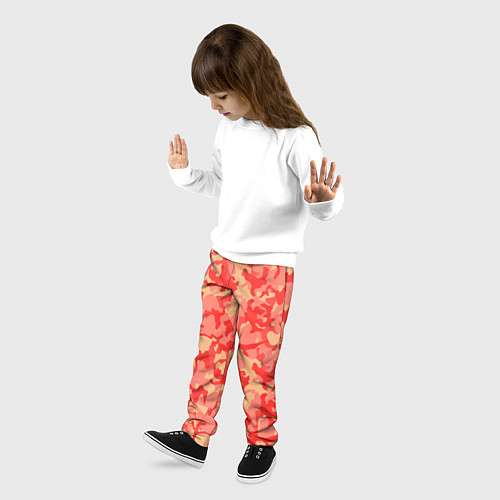 Детские брюки Оранжевый камуфляж / 3D-принт – фото 3