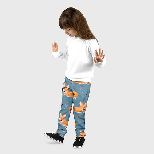 Детские брюки Корги с бабочкой / 3D-принт – фото 3