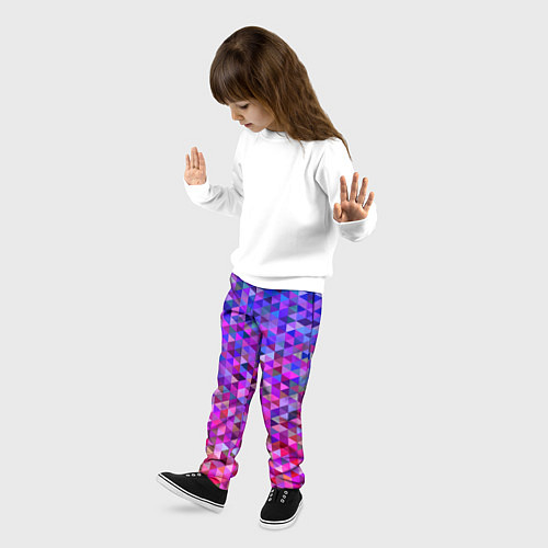 Детские брюки Треугольники мозаика пиксели / 3D-принт – фото 3