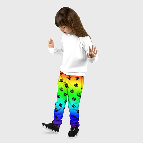 Детские брюки Следы на радуге / 3D-принт – фото 3