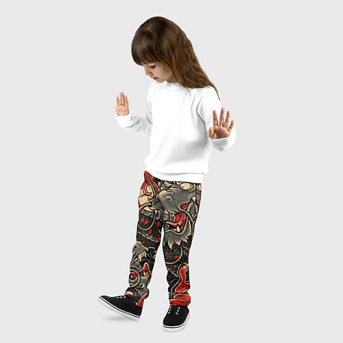 Детские брюки Dsquared tatoo DRAGON / 3D-принт – фото 3