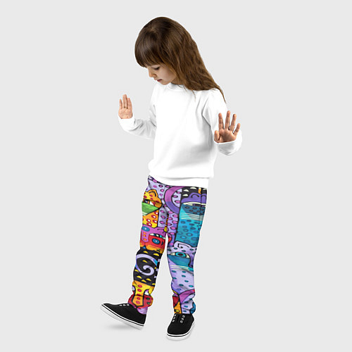 Детские брюки КОТЯТА ЖИВОПИСЬ / 3D-принт – фото 3