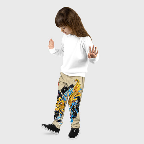 Детские брюки Золотая рыба кои / 3D-принт – фото 3