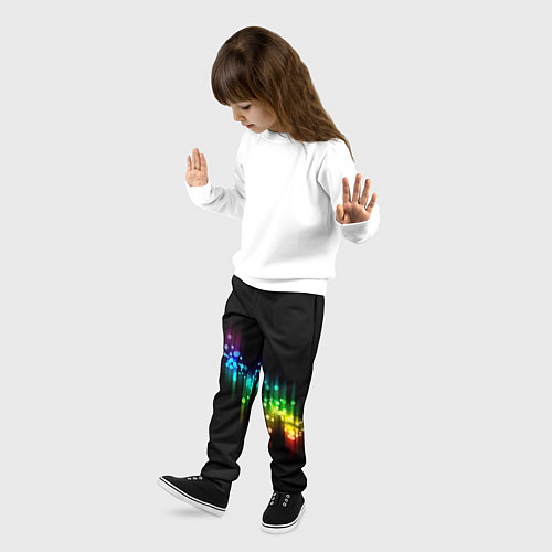 Детские брюки Абстракция черный разноцветный / 3D-принт – фото 3