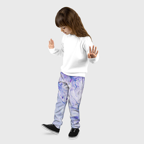 Детские брюки Разводы сиреневой краской / 3D-принт – фото 3