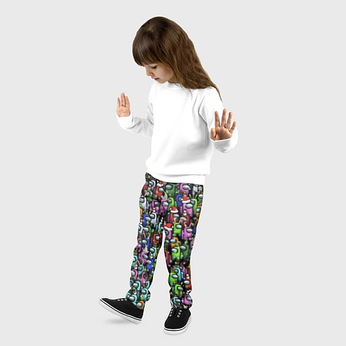 Детские брюки Among Us С Новым Годом! / 3D-принт – фото 3