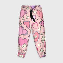 Детские брюки Розовые сердечки