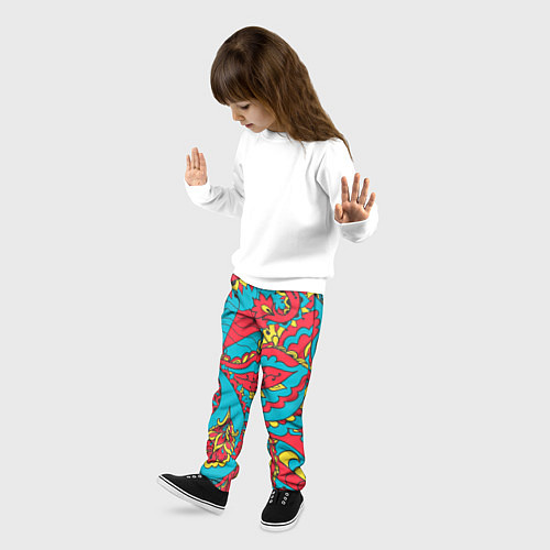 Детские брюки Цветочный Узор / 3D-принт – фото 3