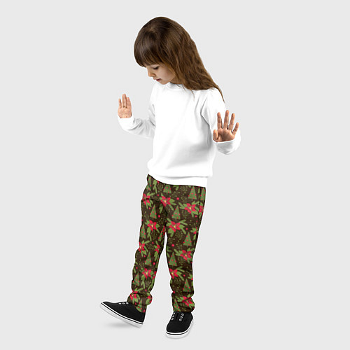 Детские брюки Новогодние Ёлки / 3D-принт – фото 3