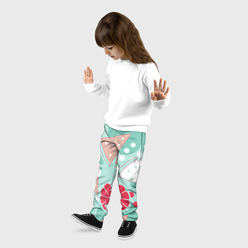 Детские брюки Арбузно-цитрусовый узор / 3D-принт – фото 3