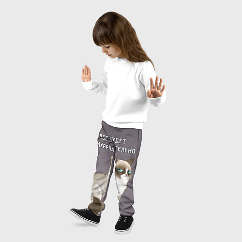 Детские брюки Грустный кот / 3D-принт – фото 3